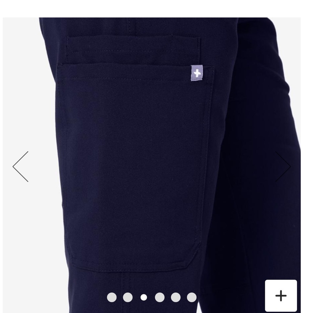Figs Kade Cargo Scrub Pants, Navy, M Petite - Picture 3 of 4